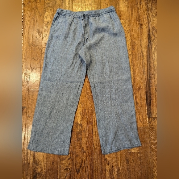 Charter club Luxury blue linen Drawstring-Waist Pants Size XL fit 1x - Picture 12 of 13